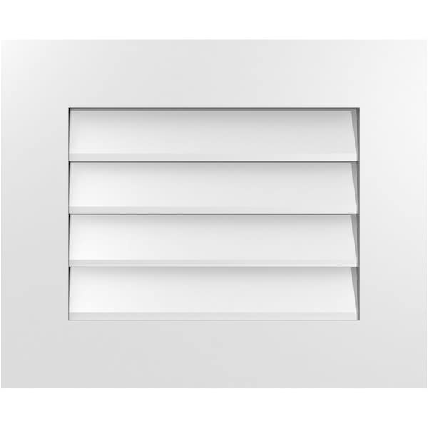 Ekena Millwork Vertical Surface Mount PVC Gable Vent: Non-Functional, w/ 3-1/2"W x 1"P Standard Frame, 22"W x 18"H GVPVE22X1801SN - main